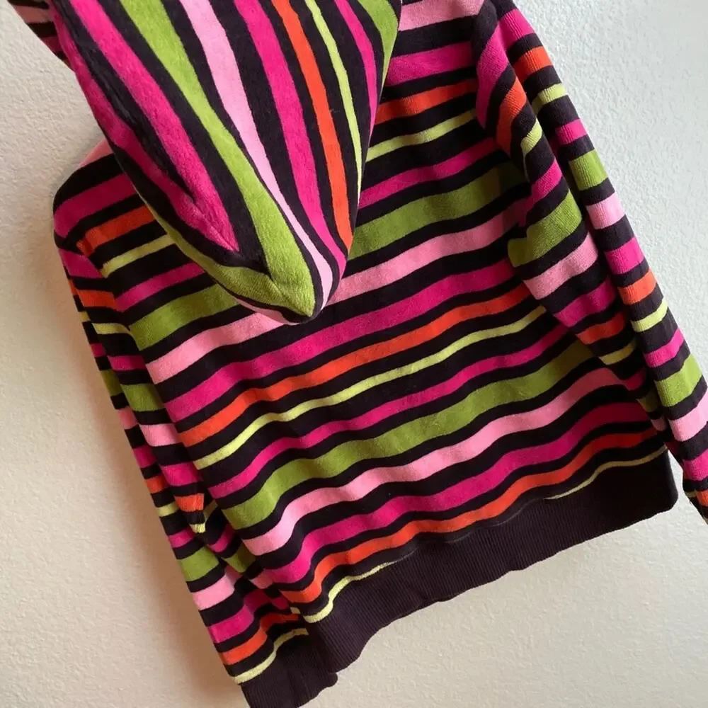 Gymboree Stripe Velour Hooded Zipper Jacket